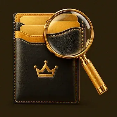 Wallet and magnifier — Golden Crown
