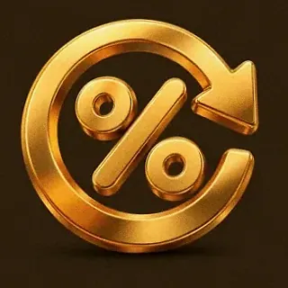 Gold percent symbol — Golden Crown