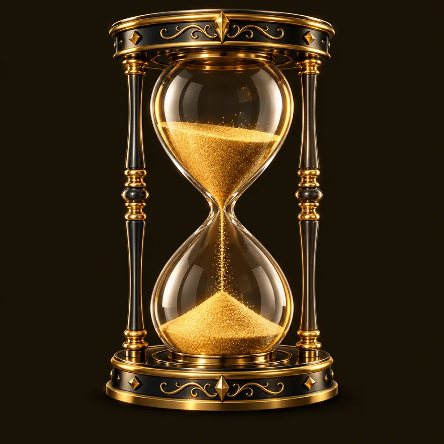 Ornate hourglass — Golden Crown