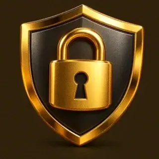 Shield with padlock — Golden Crown
