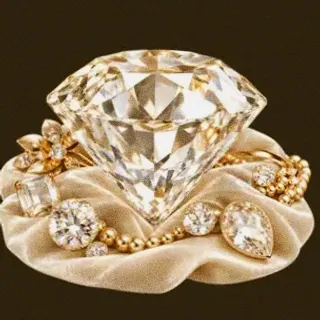 Faceted diamond gemstone — Golden Crown