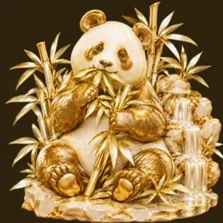 Panda eating bamboo — Golden Crown