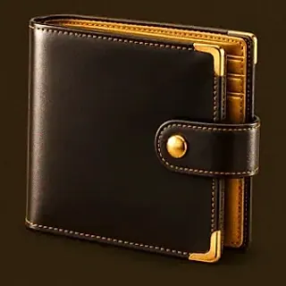Leather bifold wallet — Golden Crown