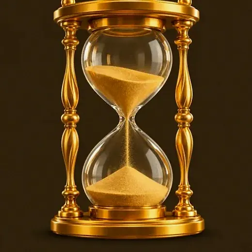 Ornate hourglass — Golden Crown